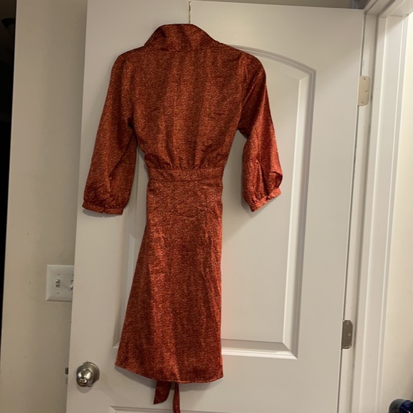 H&M size 6 Paisley Orange Brown Tie Dress NWT - Picture 5 of 5